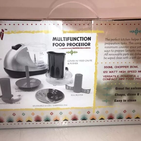 New in Box Parini Multifunction Mini Food Processor Reversible Slicer/Shredder - Picture 4 of 9